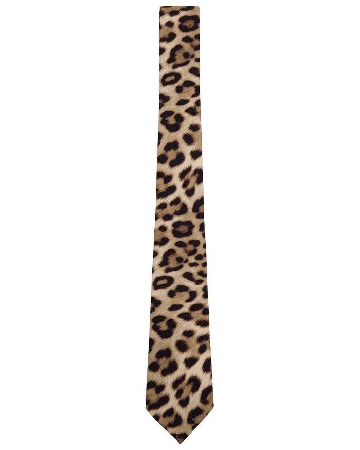 TALIA LEOPARD BROWN PRINTED TIE