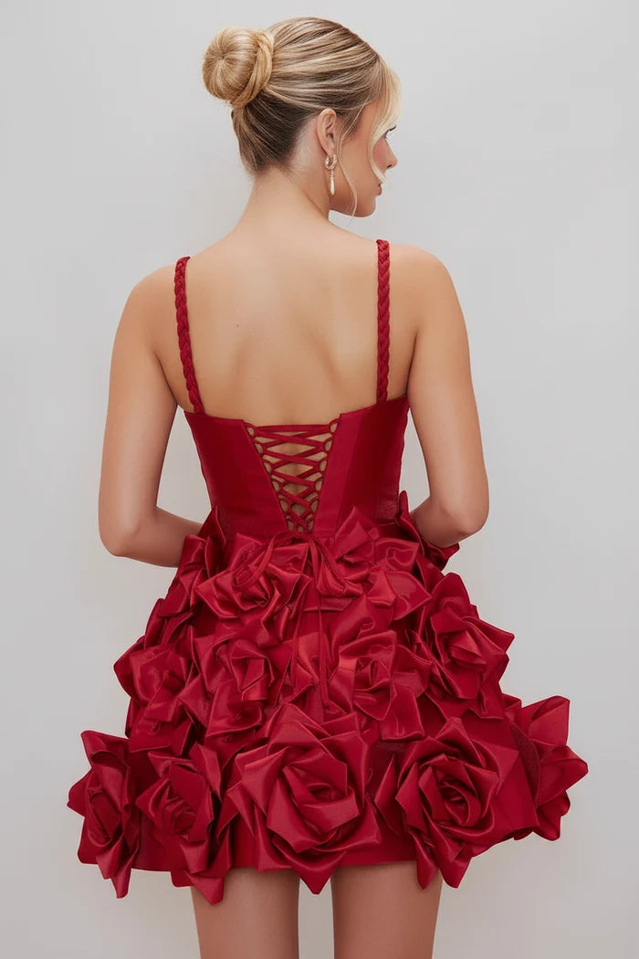 Tallulah Sculpted Rosette Halter Mini Dress