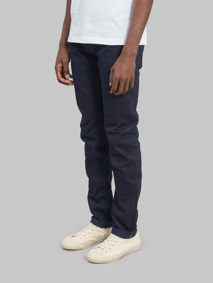 tanuki idht indigo x indigo 15oz high tapered selvedge jeans side fit