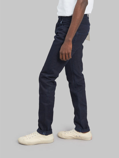 tanuki idht indigo x indigo 15oz high tapered selvedge jeans fitting