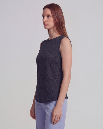 TARA CROCHET CAVIAR WOMENS MUSCLE TANK