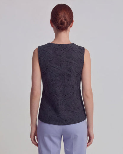 TARA CROCHET CAVIAR WOMENS MUSCLE TANK