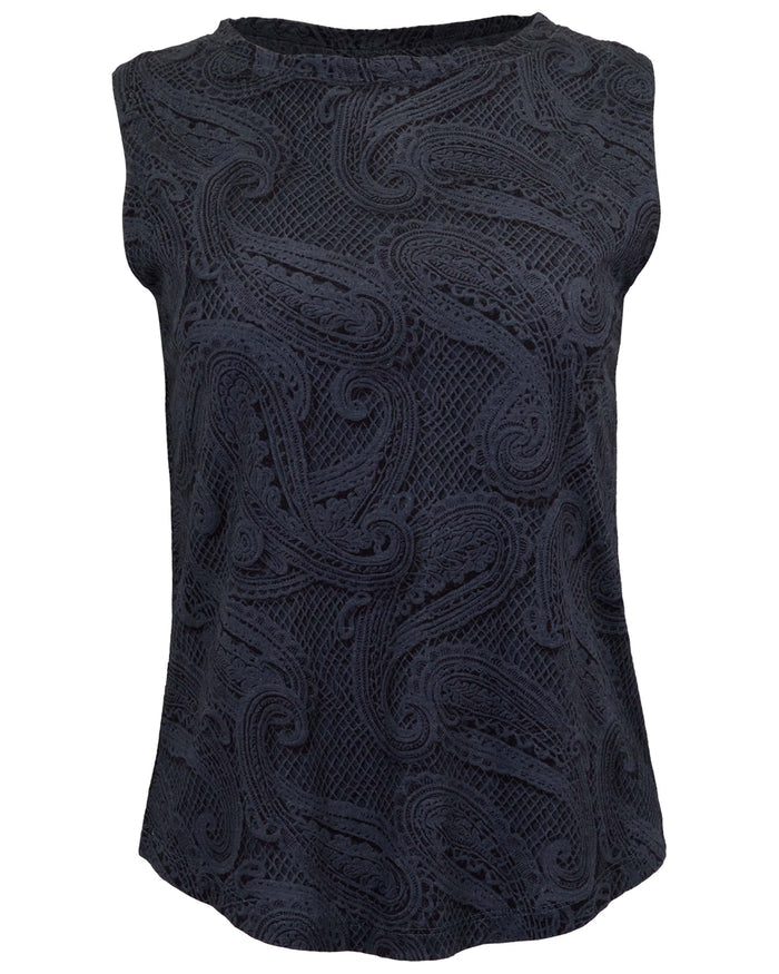 TARA CROCHET CAVIAR WOMENS MUSCLE TANK