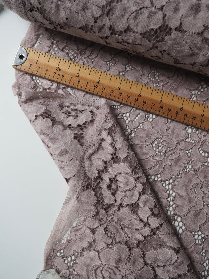 Taupe Carnation Corded Lace