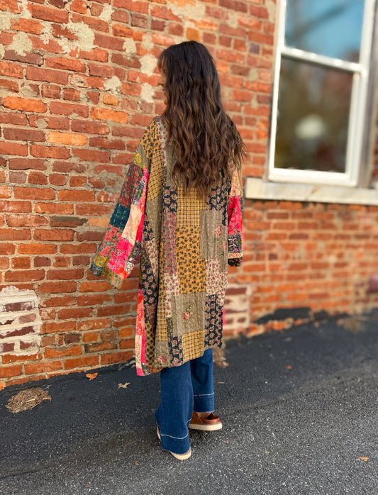 Taupe Pink Multi Kimono