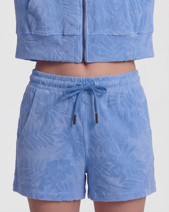 TESS BLUE WOMENS DRAWSTRING TERRY TOWELING SHORT