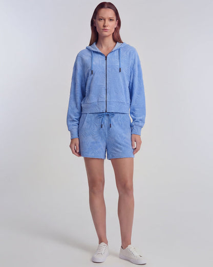 TESS BLUE WOMENS DRAWSTRING TERRY TOWELING SHORT
