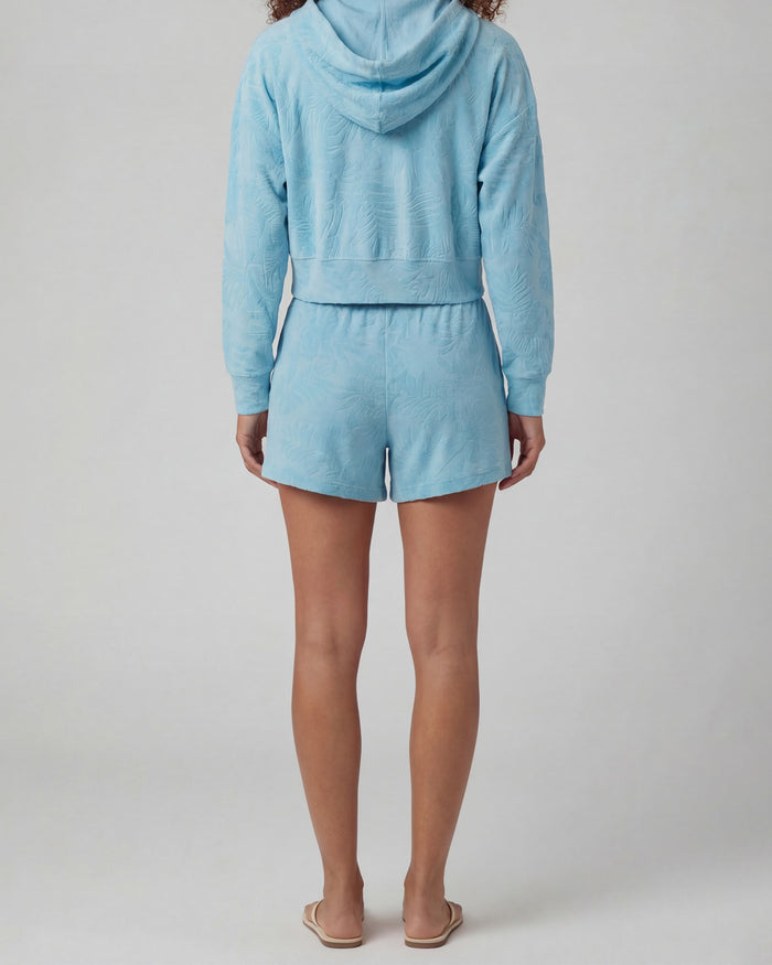 TESS TEAL WOMENS DRAWSTRING TERRY TOWELING SHORT