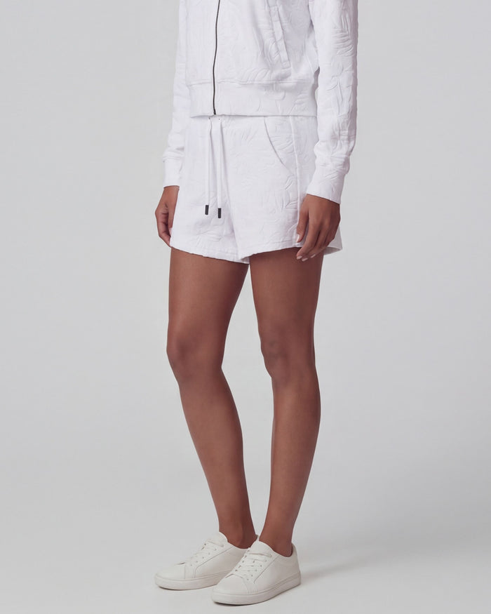 TESS WHITE WOMENS DRAWSTRING TERRY TOWELING SHORT