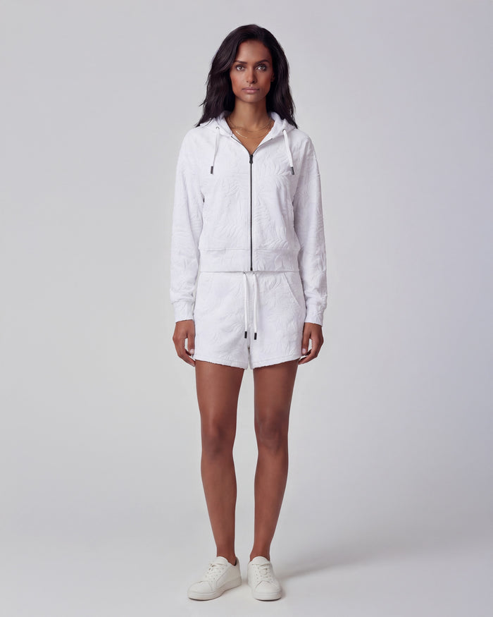TESS WHITE WOMENS DRAWSTRING TERRY TOWELING SHORT