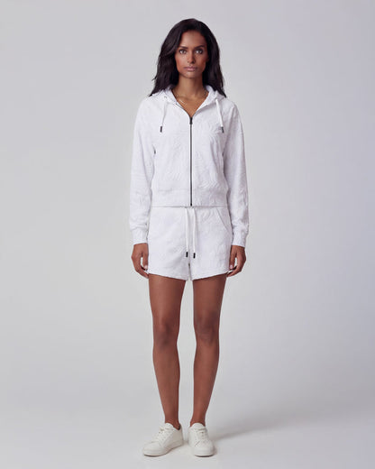 TESS WHITE WOMENS DRAWSTRING TERRY TOWELING SHORT