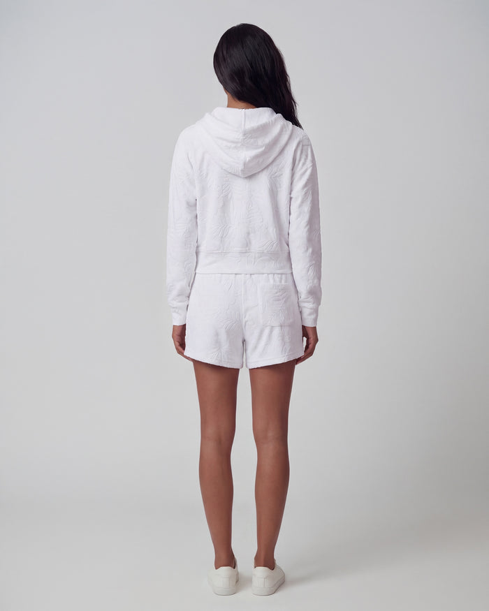 TESS WHITE WOMENS DRAWSTRING TERRY TOWELING SHORT
