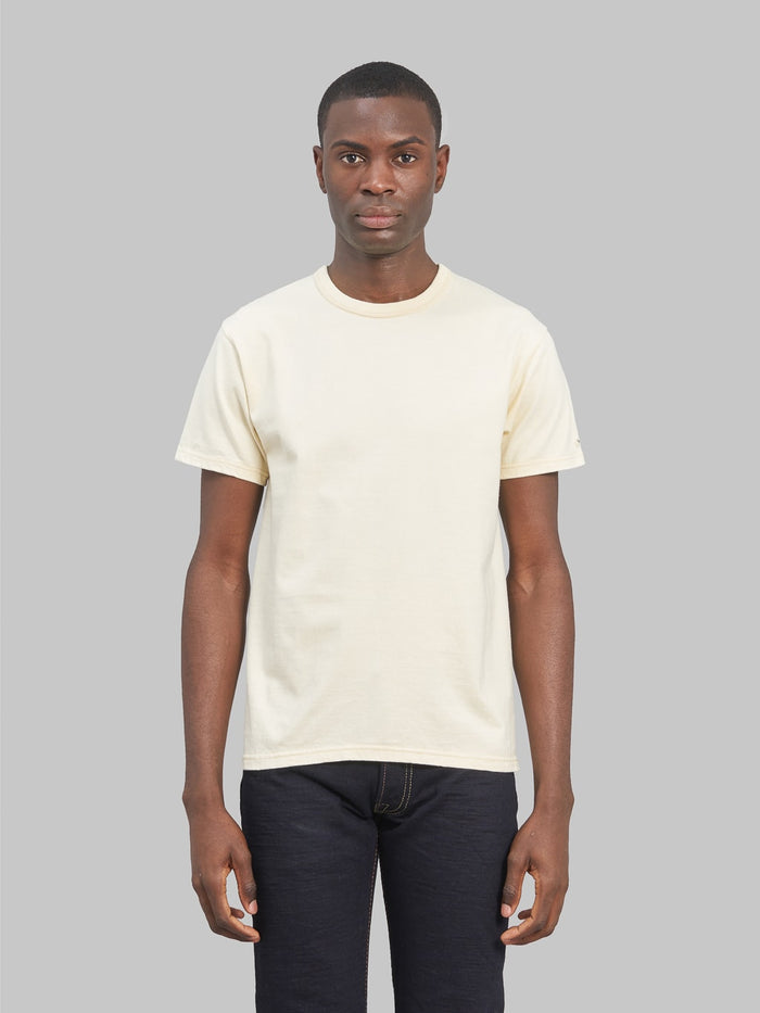 The Flat Head Loopwheeled Heavyweight Plain TShirt ivory front look