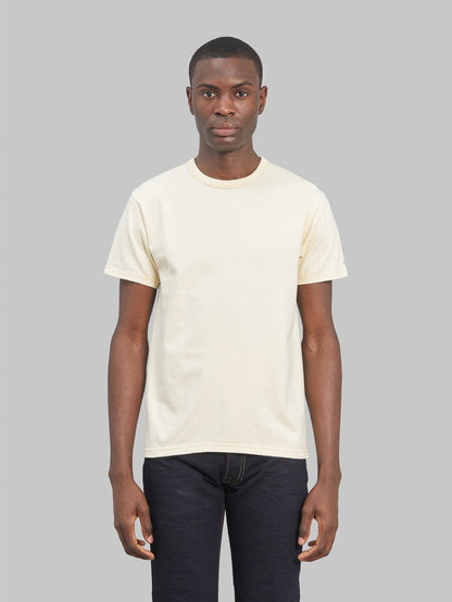 The Flat Head Loopwheeled Heavyweight Plain TShirt ivory front look