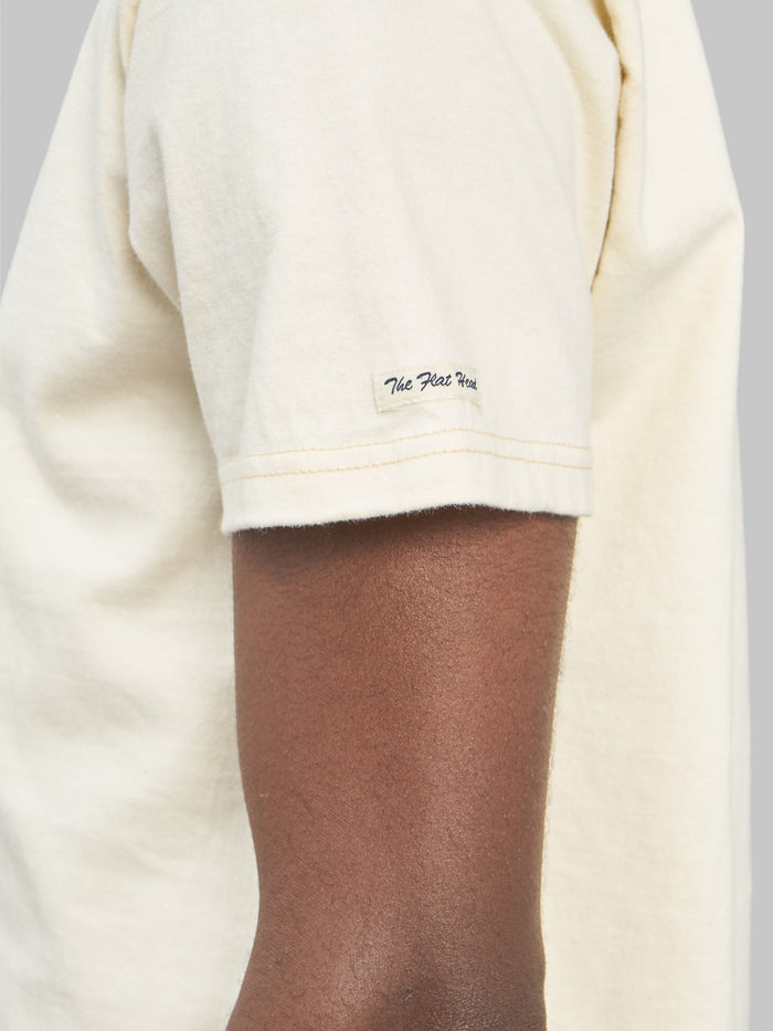 The Flat Head Loopwheeled Heavyweight Plain TShirt ivory logo tag