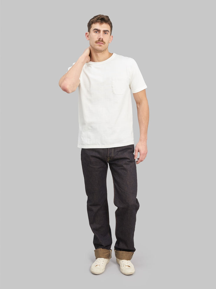 the strike gold 2103 brown weft regular straight selvedge jeans style
