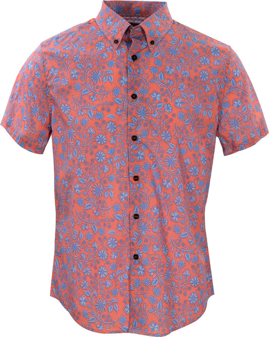 Tim Shadow Floral Coral Shirt