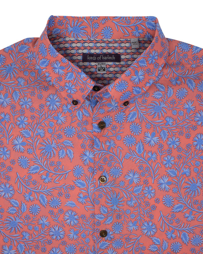 Tim Shadow Floral Coral Shirt