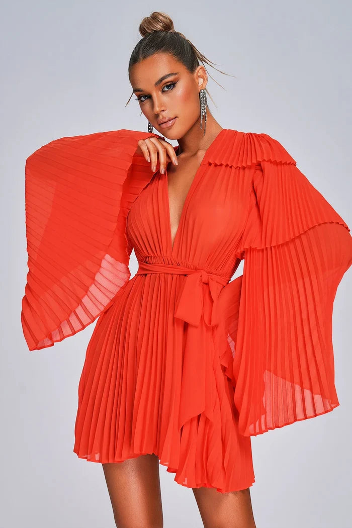 Tinashe Pleated Flare Mini Dress