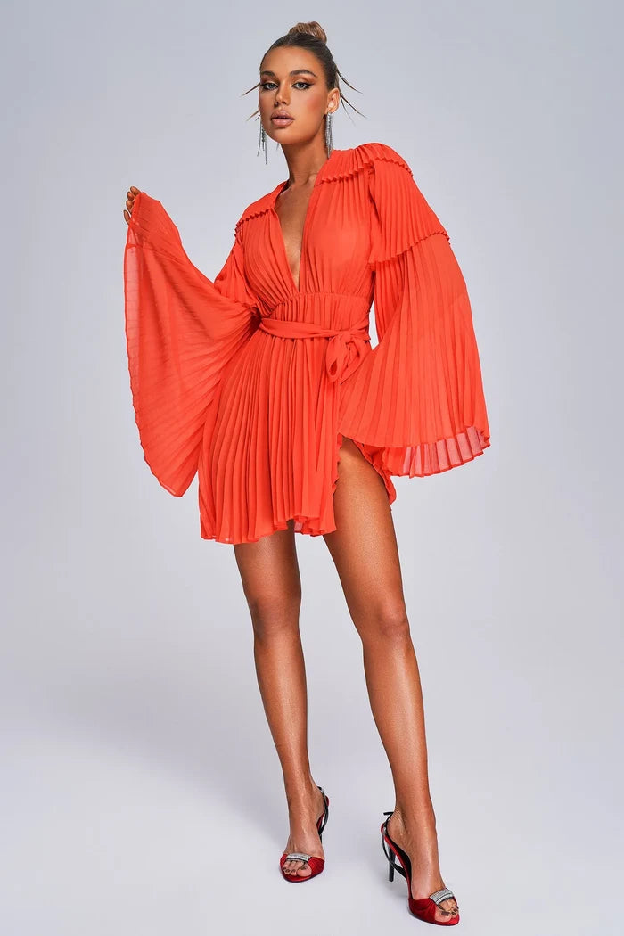 Tinashe Pleated Flare Mini Dress
