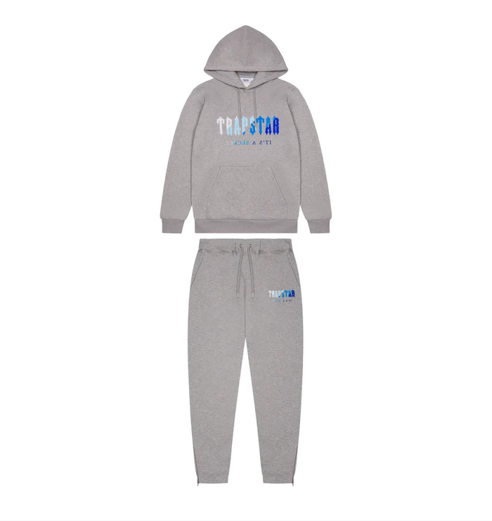Trapstar Chenille Decoded Hoodie Tracksuit Grey Ice Flavours