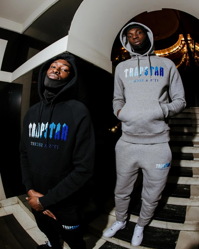 Trapstar Chenille Decoded Hoodie Tracksuit Grey Ice Flavours