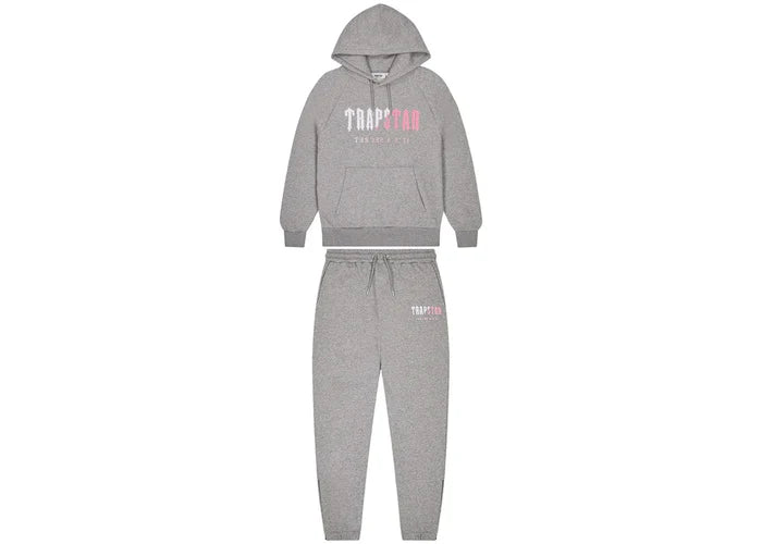 Trapstar Chenille Decoded Hoodie Tracksuit Grey/Pink