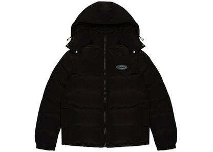 Trapstar Hyperdrive Detachable Hooded Puffer Jacket Triple Black