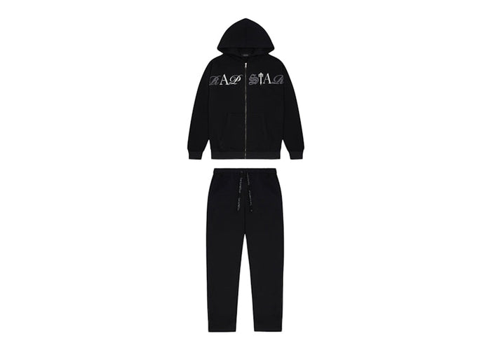 Trapstar Script Zip Through Tracksuit Black/Grey
