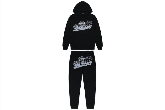 Trapstar Shooters Hoodie Tracksuit Black/Skyblue
