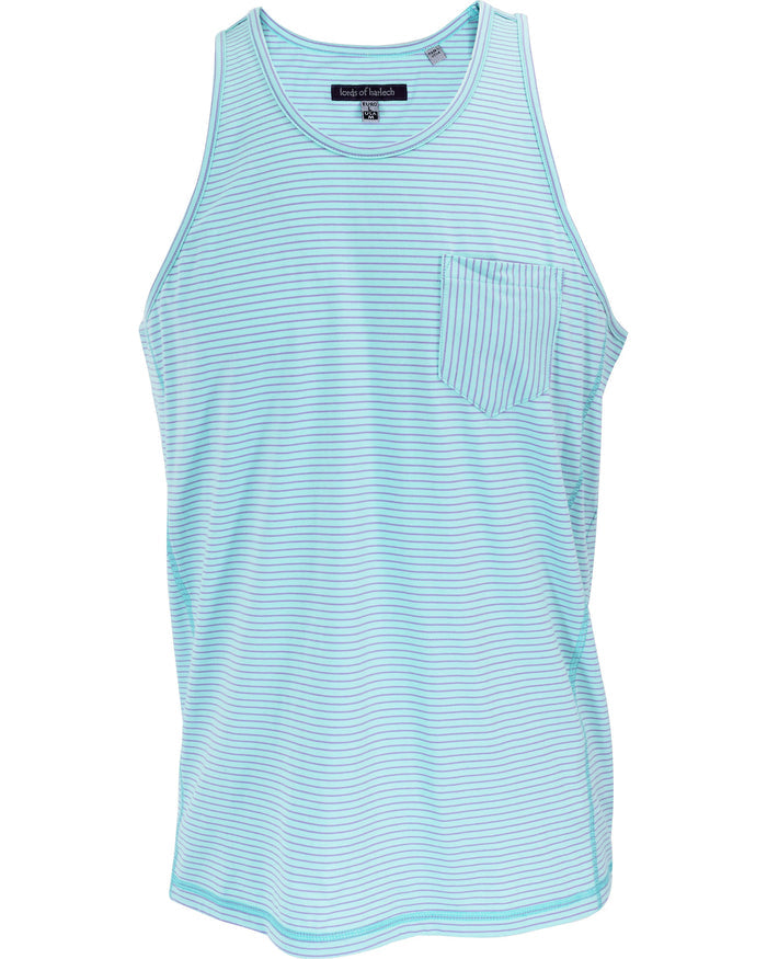 TRISTAN LAGOON STRIPE POCKET TANK