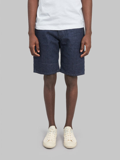ues denim indigo short pants front