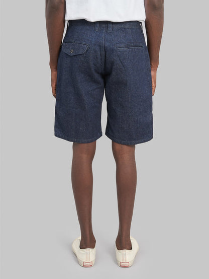 ues denim indigo short pants  back look