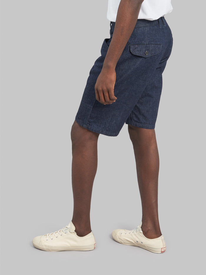 ues denim indigo short pants  side fit