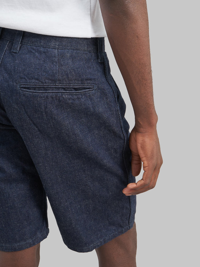 ues denim indigo short pants  back detail