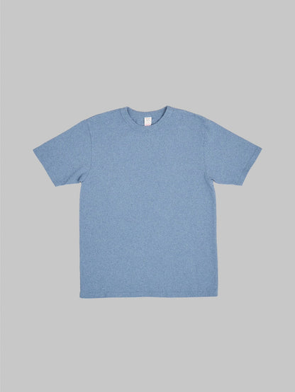 ues recycled denim short sleeve tshirt blue front