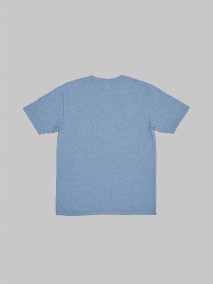 ues recycled denim short sleeve tshirt blue back