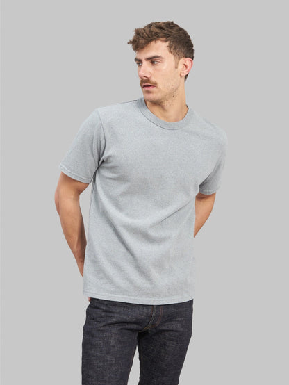 ues recycled denim short sleeve tshirt sax blue style