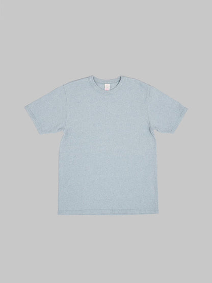 ues recycled denim short sleeve tshirt sax blue front
