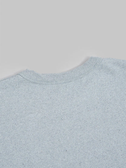 ues recycled denim short sleeve tshirt sax blue back collar