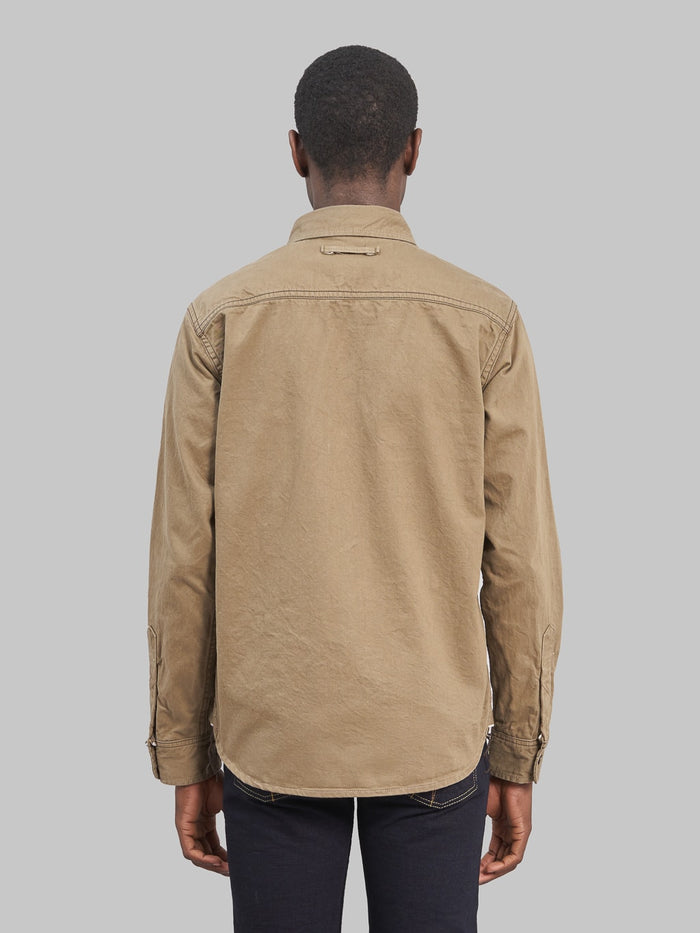 ues traveling denim shirt olive back fit
