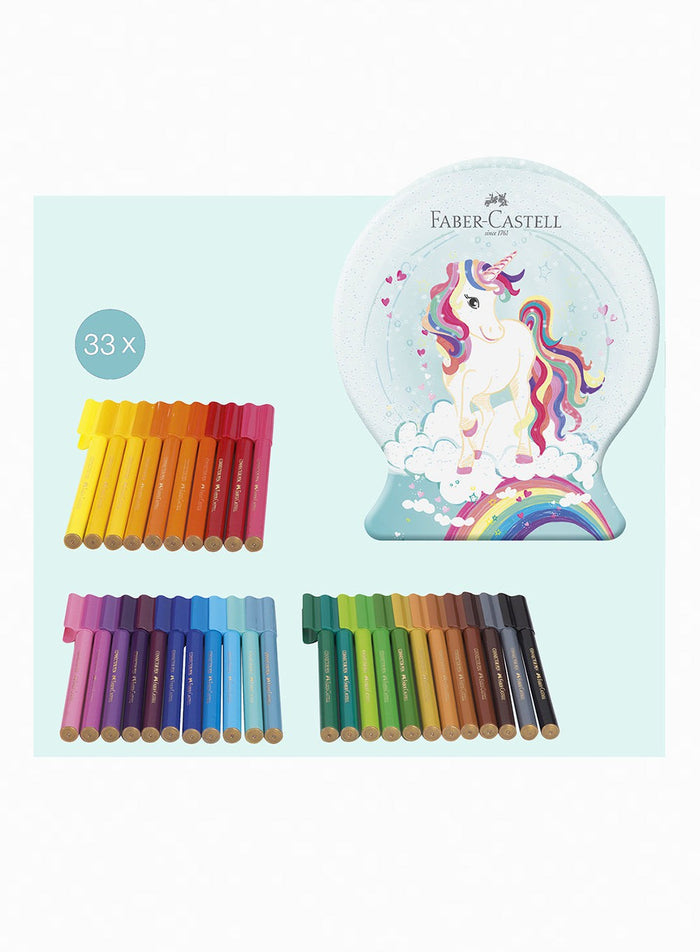 Faber Castell Toy Unicorn Snowglobe Pens Tin