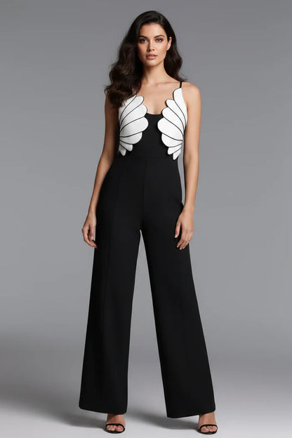 Valencia Sculpted Contrast Wide-Leg Jumpsuit
