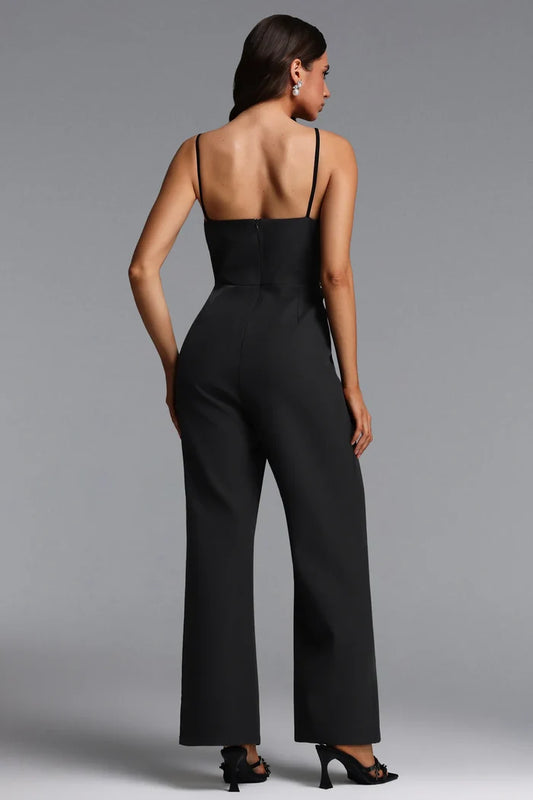 Valencia Sculpted Contrast Wide-Leg Jumpsuit