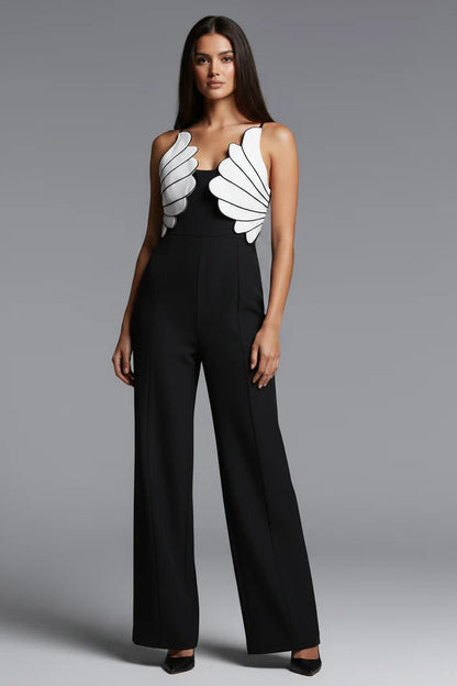 Valencia Sculpted Contrast Wide-Leg Jumpsuit