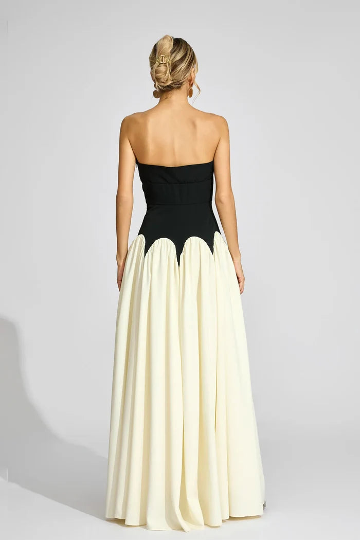 Velora Strapless Two-Tone Evening Gown