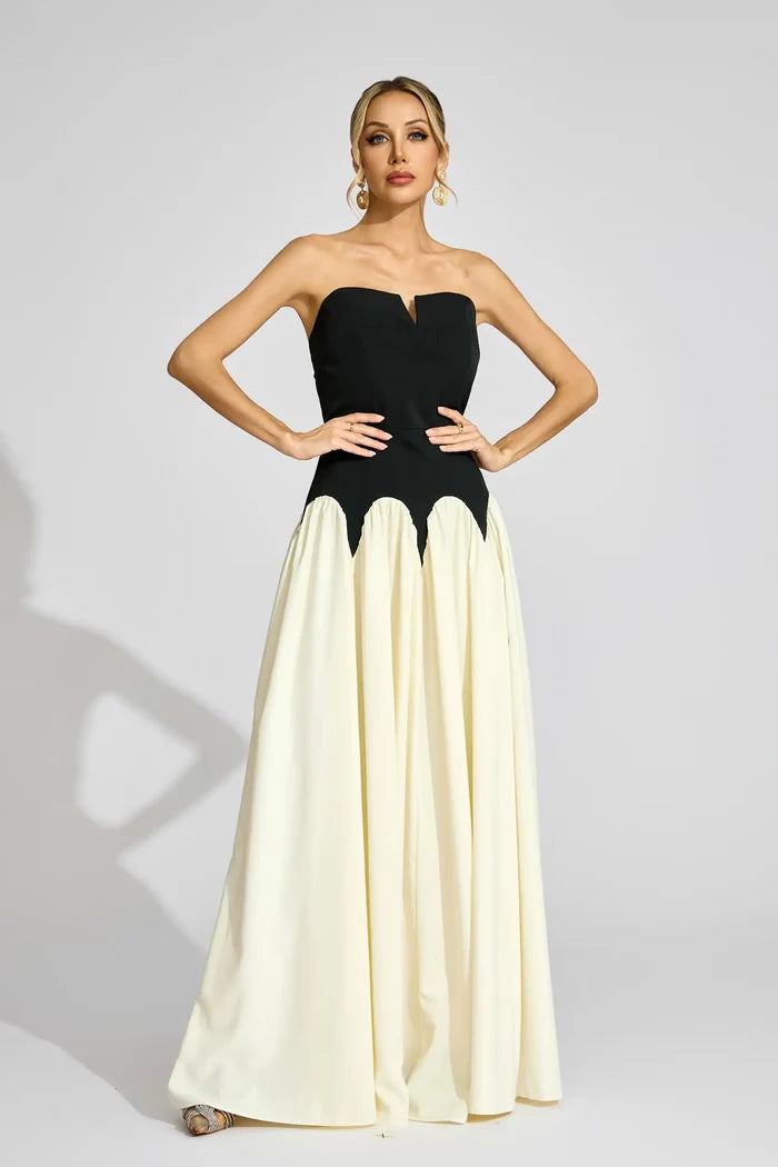 Velora Strapless Two-Tone Evening Gown