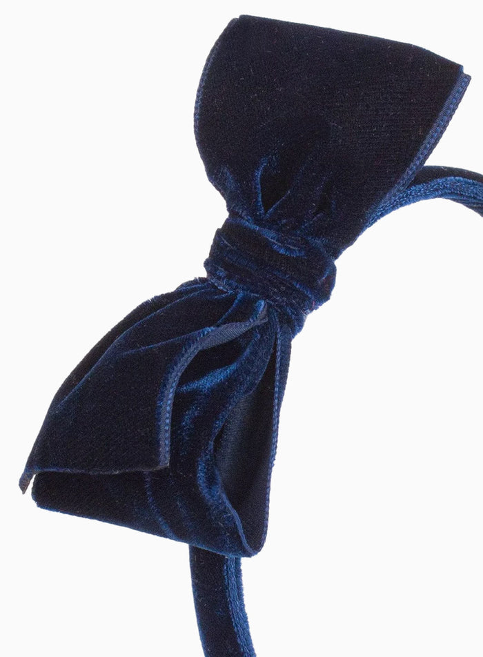 Lily Rose Alice Bands Velvet Big Bow Alice Band in Navy