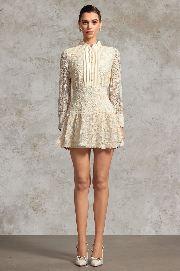 Velvette Dress with Ruffled Hem