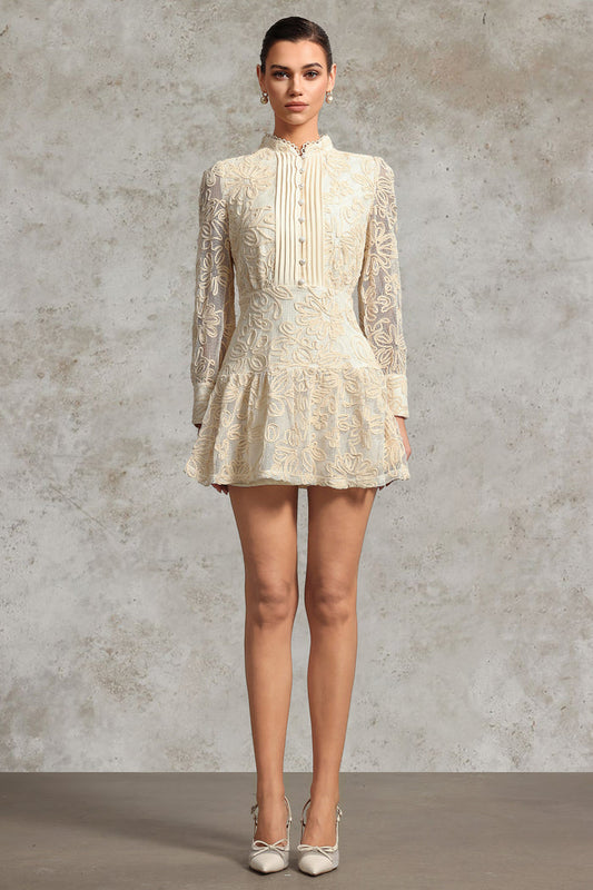 Velvette Dress with Ruffled Hem